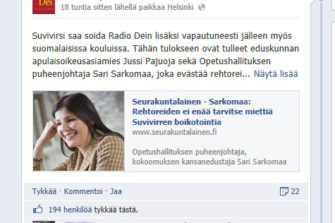 Sosiaalisessa mediassa vilkas keskustelu Suvivirrestä