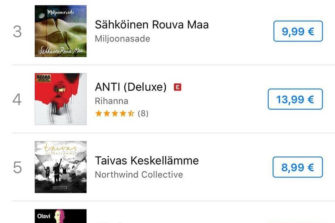 Ylistyslevy nousi viidenneksi iTunesin Suomen ostetuimmissa albumeissa