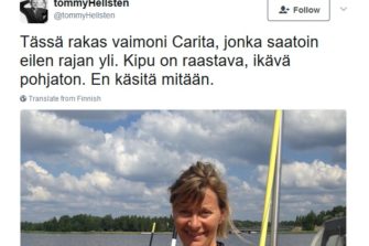 Tommy Hellstenin vaimo kuoli sunnuntaina