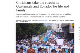 Kristityt marssivat Jeesukselle Ecuadorissa ja Guatemalassa