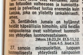 Myös minä uskon ja opetan, että Roomalaiskirjeen 1. luku on Jumalan sanaa