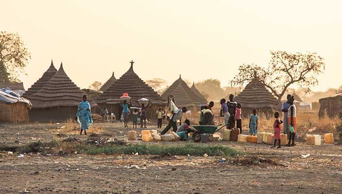 Näkymä sudanin kylästä