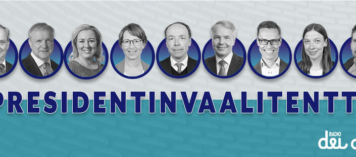 Yhdeksän presidentinvaalien ehdokasta kuvakollaasissa.