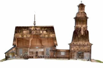 Petäjäveden vanhasta kirkosta tehty 3D-malli